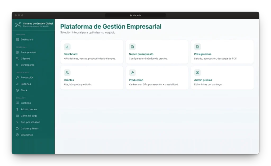 Maderix - Gestión integral para fábricas de muebles