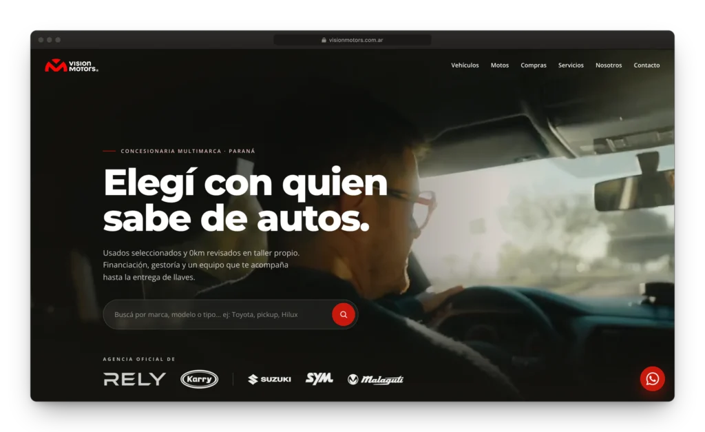 Sitio web con stock sincronizado para concesionaria