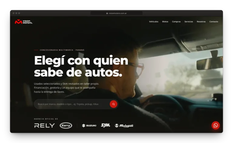 Sitio web con stock sincronizado para concesionaria