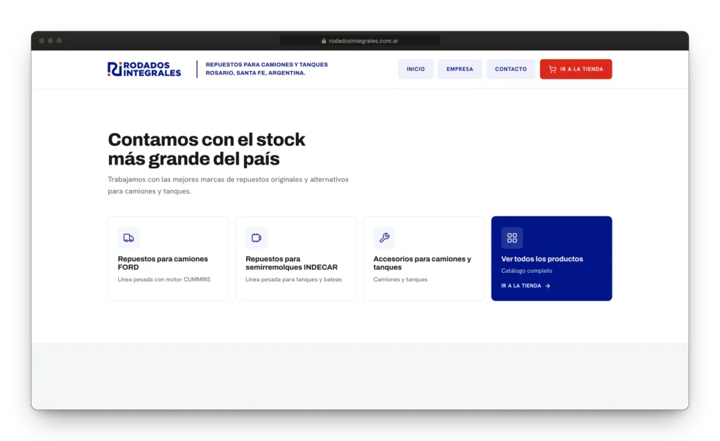 Desarrollo web Rodados Integrales 