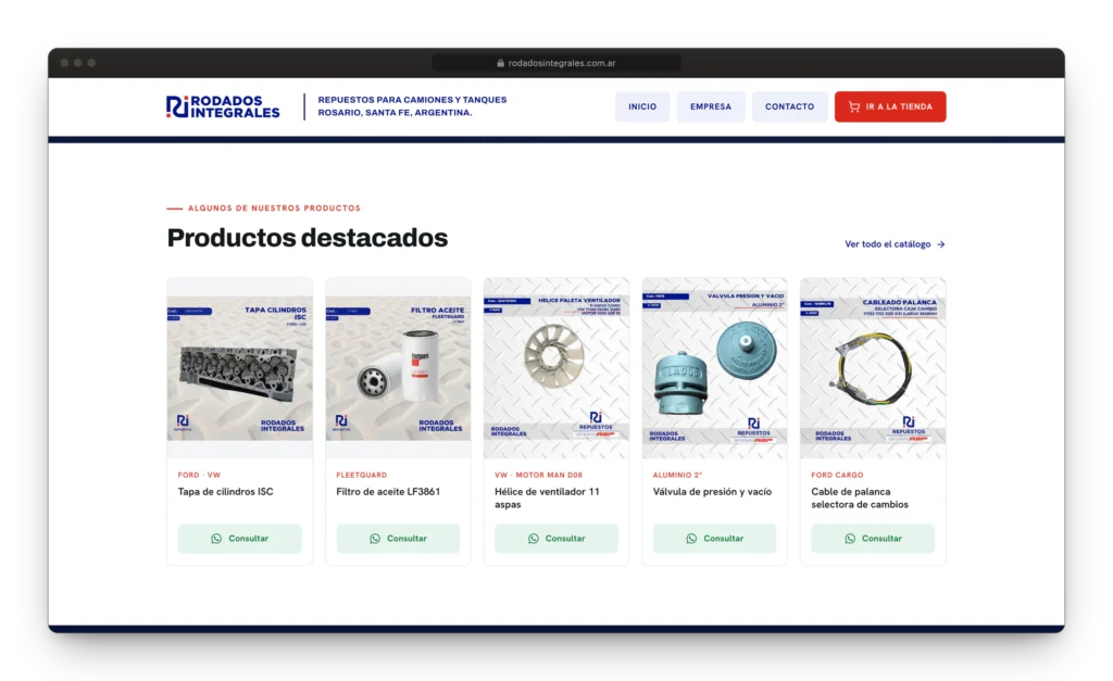 Desarrollo web Rodados Integrales 
