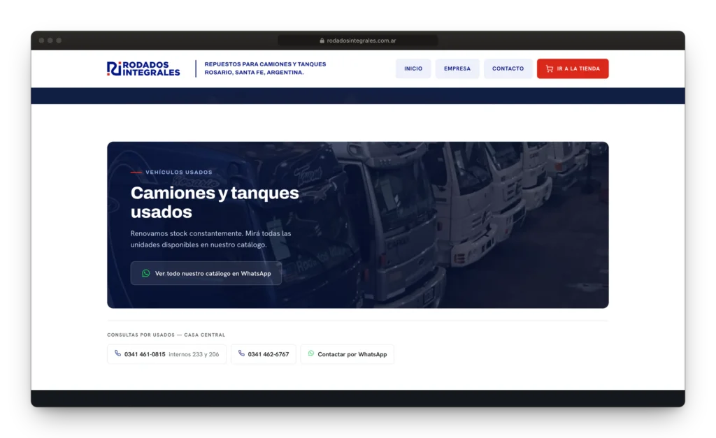 Desarrollo web Rodados Integrales 
