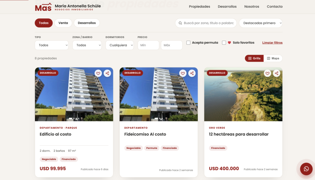 Portal Inmobiliario con buscador de propiedades