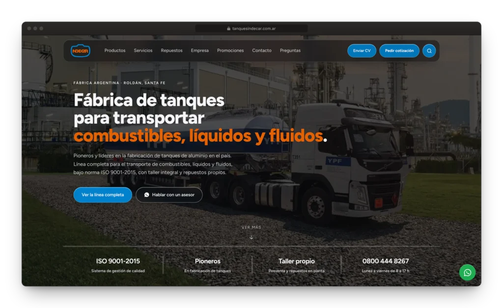 Desarrollo web INDECAR