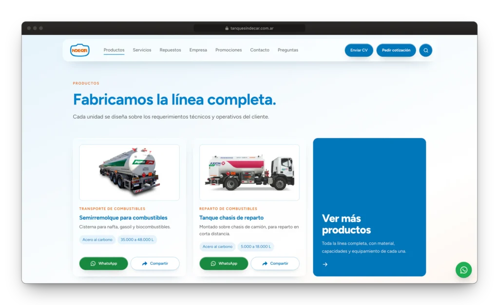 Desarrollo web INDECAR
