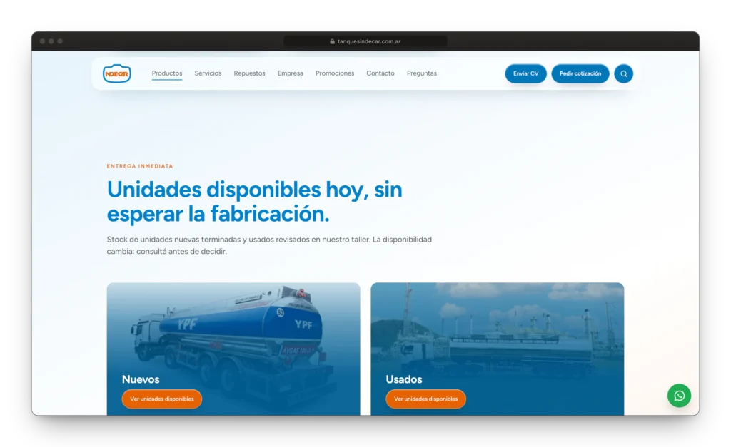 Desarrollo web INDECAR