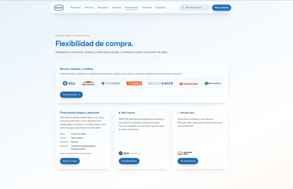 Desarrollo web INDECAR