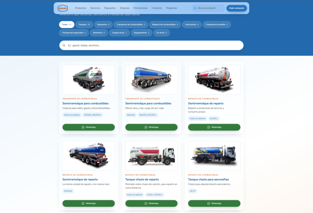 Desarrollo web INDECAR