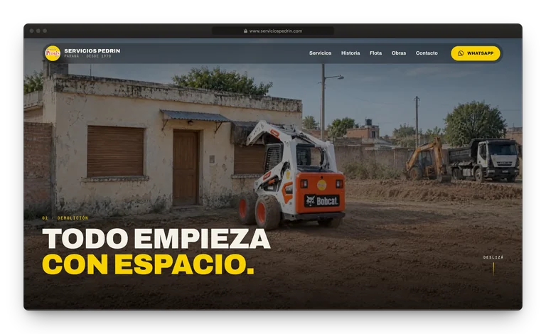 Servicios Pedrin: una obra que avanza con el scroll