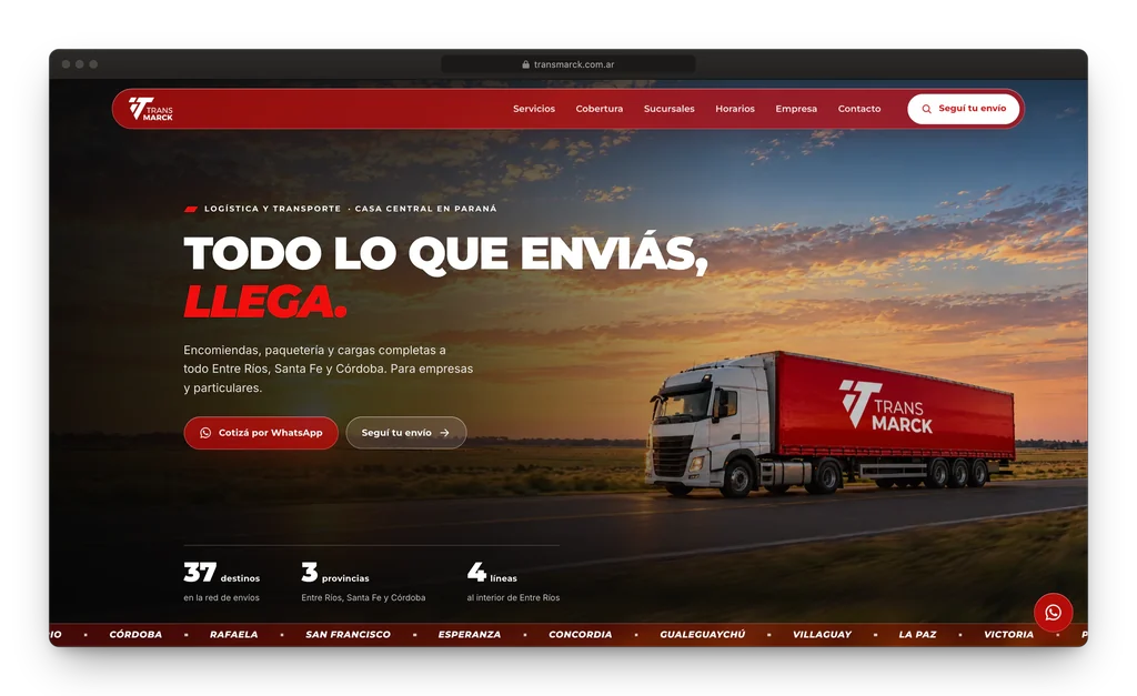 TransMarck: un mapa que responde a dónde llega cada envío