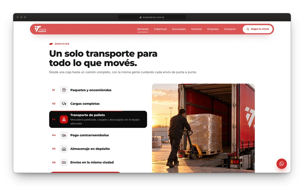TransMarck: un mapa que responde a dónde llega cada envío