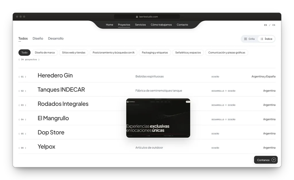 Lawrie Studio: un portfolio que se recorre por disciplina