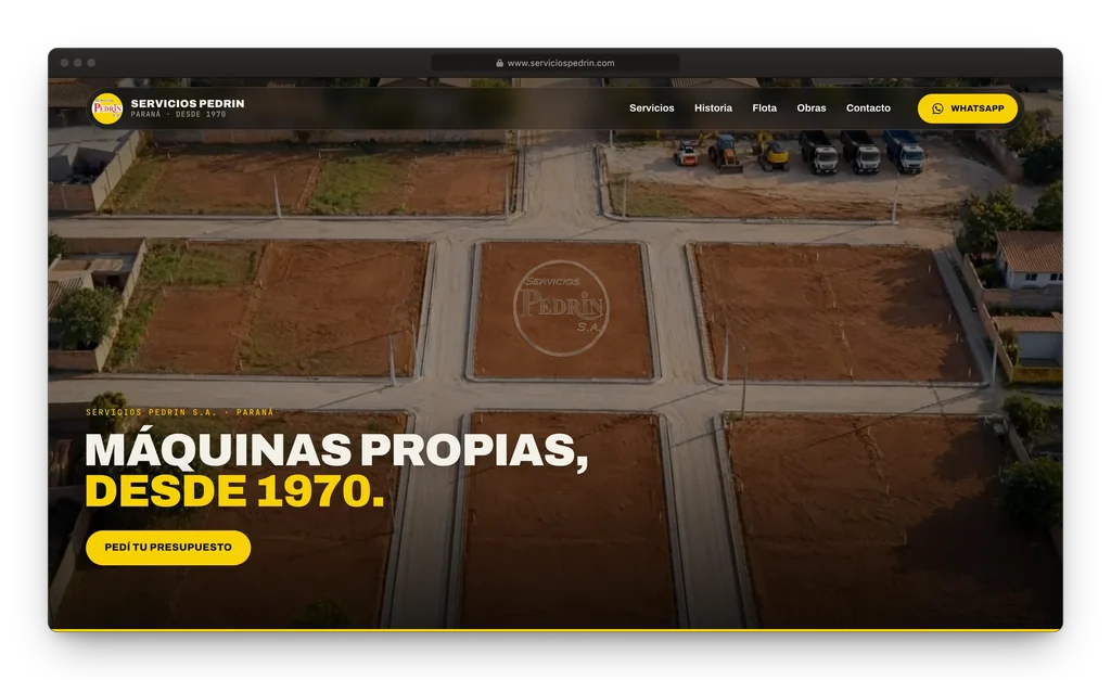 Servicios Pedrin: una obra que avanza con el scroll