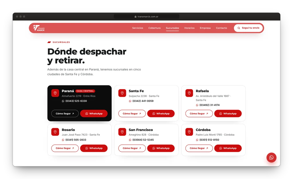 TransMarck: un mapa que responde a dónde llega cada envío