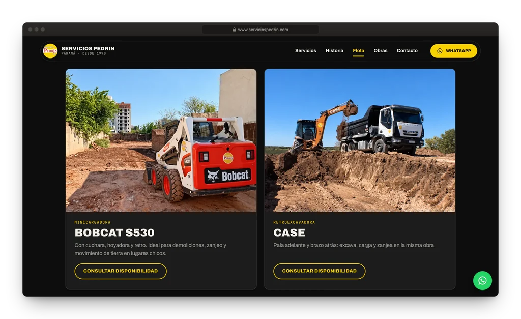 Servicios Pedrin: una obra que avanza con el scroll