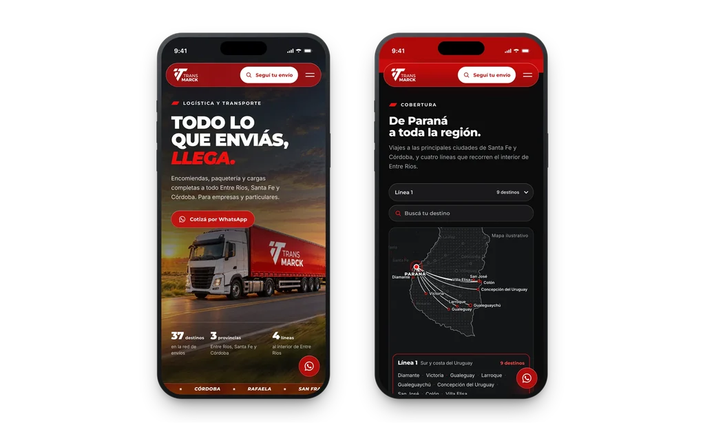 TransMarck: un mapa que responde a dónde llega cada envío